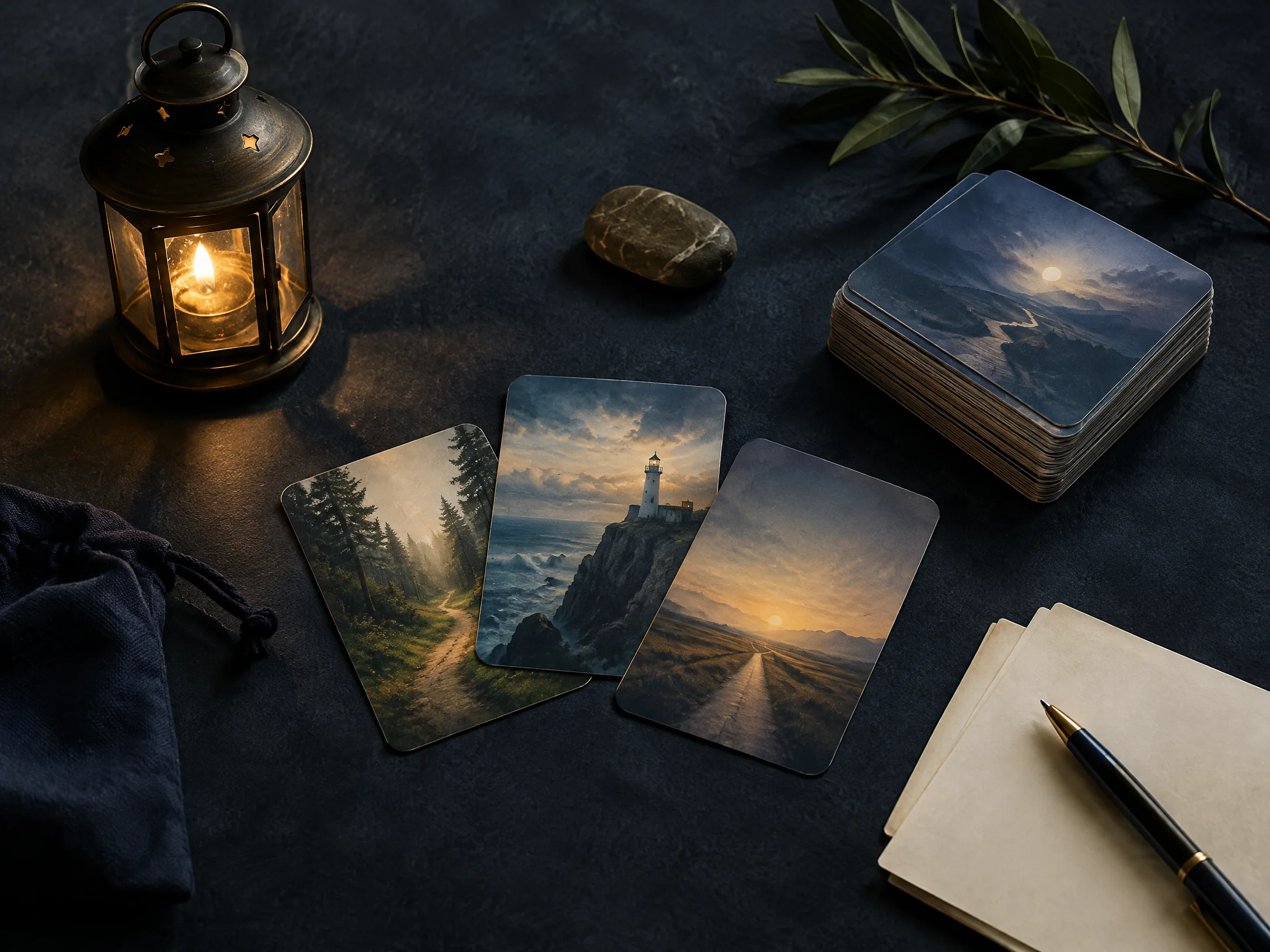 Turning point cards and warm light